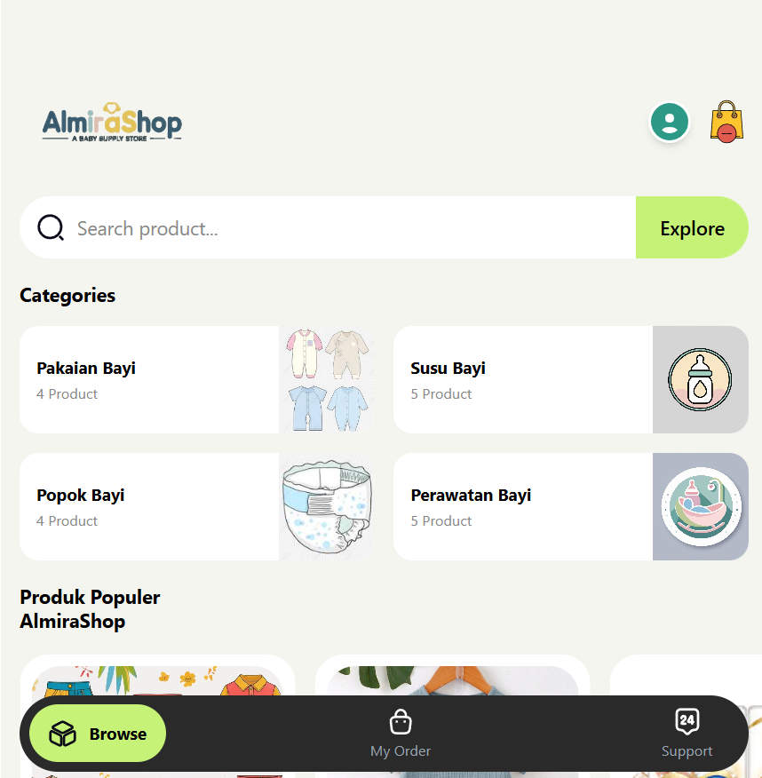 Gambar proyek E - Commerce | Almira Shop